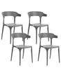 Set of 4 Garden Chairs Dark Grey Polypropylene Lightweight Weather Resistant Plastic Indoor Outdoor Modern Beliani