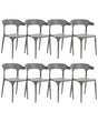 Set of 8 Garden Chairs Light Grey Polypropylene Lightweight Weather Resistant Plastic Indoor Outdoor Modern Beliani