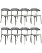 Set of 8 Garden Chairs Light Grey Polypropylene Lightweight Weather Resistant Plastic Indoor Outdoor Modern Beliani