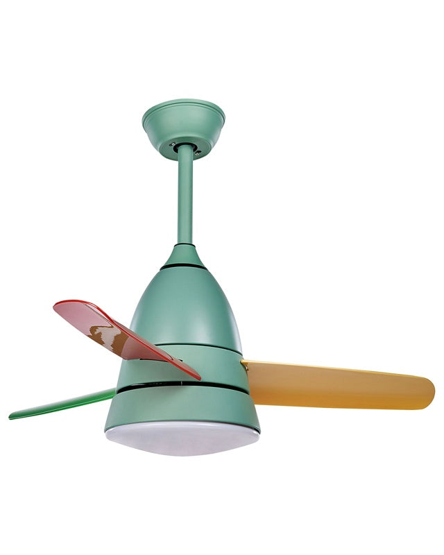 Ceiling Fan with Light Ventilator Multicolour Synthetic Material Iron Remote Control Modern Scandinavian Living Room Beliani