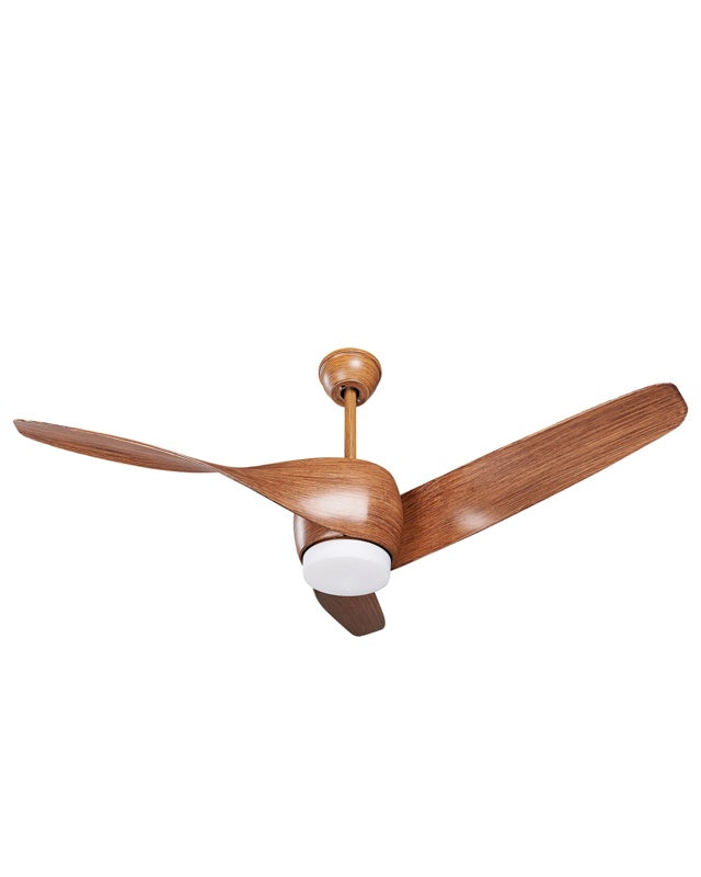 Ceiling Fan with Light Ventilator Brown Synthetic Material Iron Remote Control Wood Grain Effect Modern Traditional Living Room Beliani