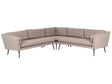 Outdoor Corner Sofa Beige Polyester Upholstery 5 Seater Garden Couch UV Water Resistant Modern Design Beliani