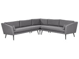 Outdoor Corner Sofa Grey Polyester Upholstery 5 Seater Garden Couch UV Water Resistant Modern Design Beliani