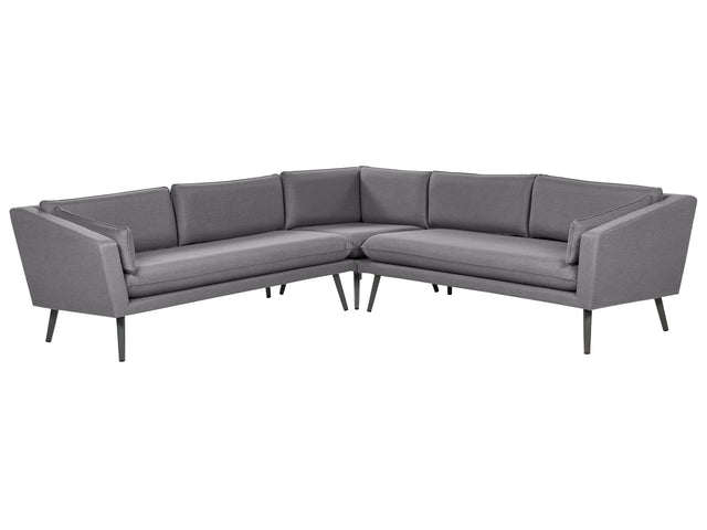 Outdoor Corner Sofa Grey Polyester Upholstery 5 Seater Garden Couch UV Water Resistant Modern Design Beliani