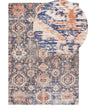 Area Rug Blue and Red Cotton 140 x 200 cm Rectangular Oriental Pattern Boho Style Hallway Beliani