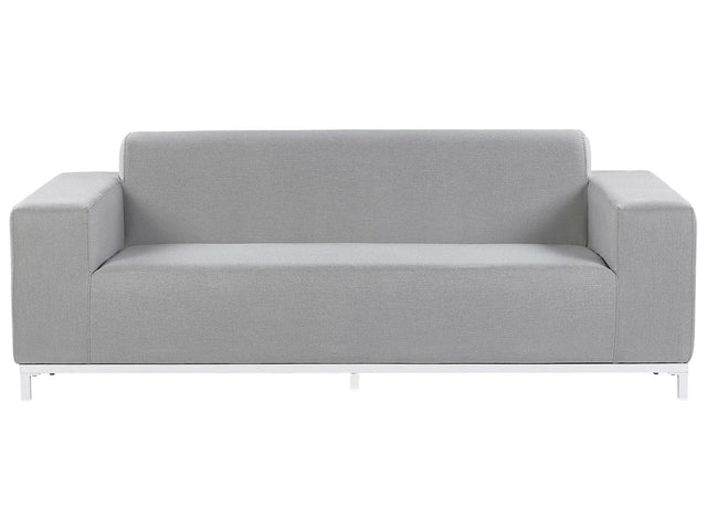 Garden Sofa Light Grey Fabric Upholstery White Aluminium Legs Indoor Outdoor Furniture Weather Resistant Outdoor Beliani