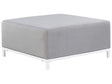 Ottoman Light Grey Polyester Upholstery White Aluminium Legs Metal Frame Outdoor and Indoor Water Resistant Beliani