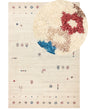 Area Gabbeh Rug Beige Wool 200 x 300 cm Floral Animal Pattern Hand Tufted Living Room Bedroom Traditional Boho Beliani