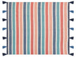 Throw Blanket Multicolour Polyester PET 130 x 150 cm with Decorative Tassels Striped Pattern Beliani