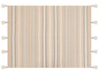 Throw Blanket Beige Cotton 130 x 170 cm Striped Pattern Accessory with Decorative Tassels Handmade Beliani