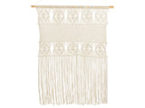 Wall Hanging Macram Light Beige Boho Chic Style Wall Decoration Living Room Bedroom  Beliani