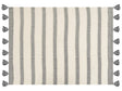 Throw Blanket Beige and Grey Cotton 130 x 170 cm Striped Pattern Accessory with Decorative Tassels Handmade Beliani