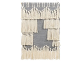 Wall Hanging Grey and Beige Cotton Handwoven with Tassels Wall Dcor Hanging Decoration Boho Style Living Room Bedroom Beliani