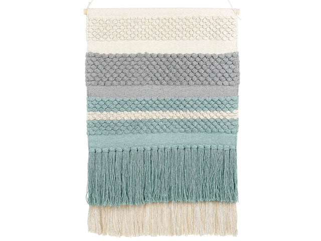 Wall Hanging Multicolour Cotton Handwoven with Tassels Wall Dcor Hanging Decoration Retro Sea Style Living Room Bedroom Beliani