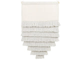 Wall Hanging Off-White Cotton Handwoven with Tassels Wall Dcor Hanging Decoration Boho  Style Living Room Bedroom Beliani
