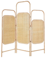 Room Divider Natural Rattan and Bamboo 3 Panels Folding Decorative Screen Partition  Beliani
