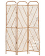Room Divider Natural Light Rattan Frame 3 Panels Folding Decorative Wicker Screen Partition  Beliani