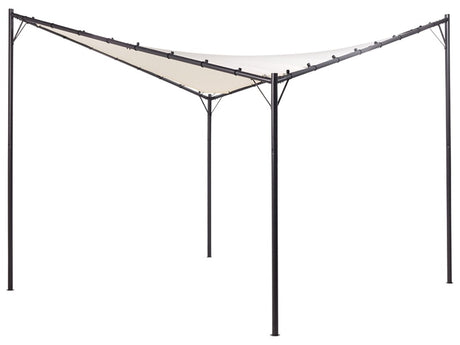 Pergola Beige Polyester Steel 300 x 300 cm Fabric Shade Metal Frame Garden Pavilion Beliani