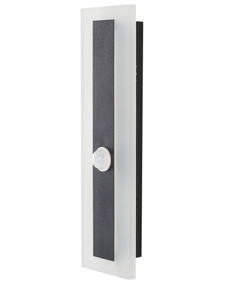 Outdoor LED Wall Light Lamp Black 30 cm Steel Acrylic with Motion Sensor Modern Design Beliani