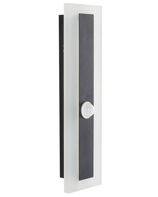 Outdoor LED Wall Light Lamp Black 30 cm Steel Acrylic with Motion Sensor Modern Design Beliani