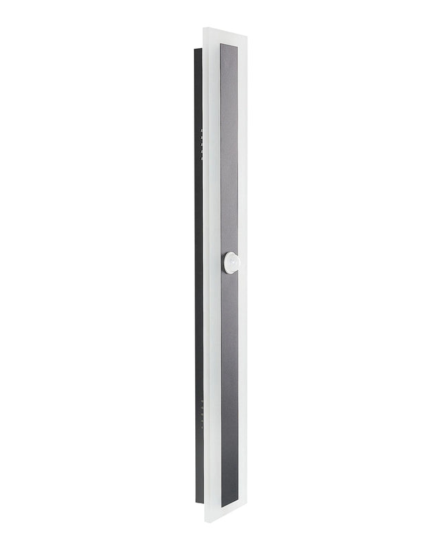 Outdoor LED Wall Light Lamp Black 60 cm Steel Acrylic with Motion Sensor Modern Design Beliani