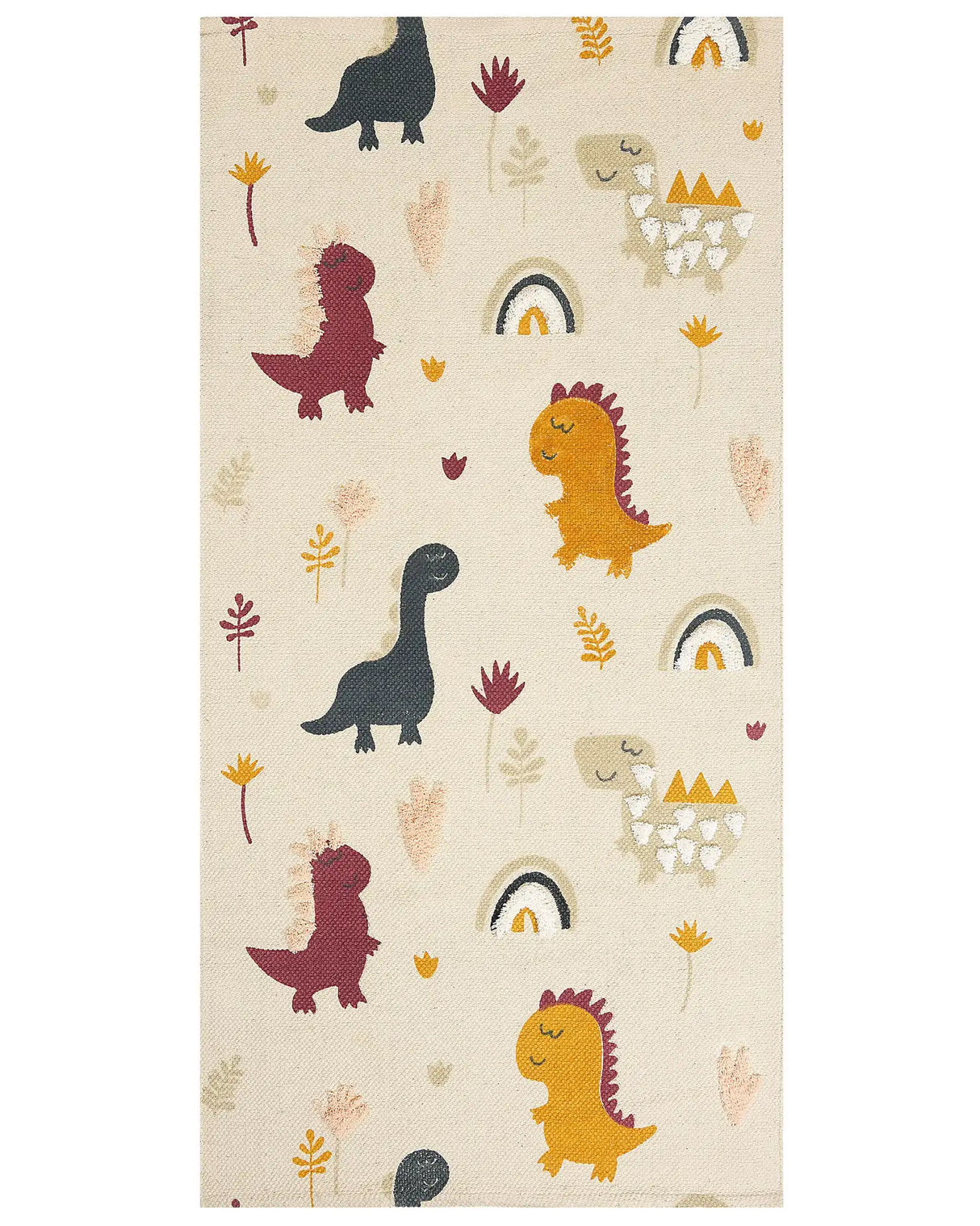 Kids Area Rug Multicolour 80 x 150 cm Cotton Animal Natural Pattern Handwoven Floor Playmat Beliani