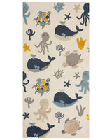 Kids Area Rug Multicolour 80 x 150 cm Cotton Animal Pattern Handwoven Floor Playmat Beliani