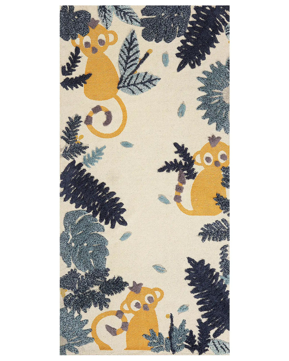 Kids Area Rug Multicolour 80 x 150 cm Cotton Animal Natural Pattern Handwoven Floor Playmat Beliani