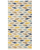 Kids Area Rug Multicolour 80 x 150 cm Cotton Animal Fish Pattern Handwoven Floor Playmat Beliani