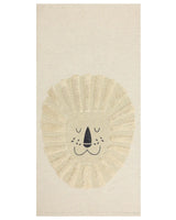 Kids Area Rug Beige 80 x 150 cm Cotton Animal Lion Pattern Handwoven Floor Playmat Beliani
