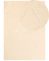 Faux Rabbit Fur Rug Beige Artificial Polyester Fur 160 x 230 cm Soft Shaggy High Pile Rug Beliani
