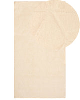 Faux Rabbit Fur Rug Beige Artificial Polyester Fur 80 x 150 cm Soft Shaggy High Pile Rug Beliani