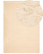 Faux Rabbit Fur Rug Beige Artificial Polyester Fur 160 x 230 cm Soft Shaggy High Pile Trellis Pattern  Rug Beliani