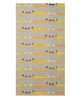Area Rug Grey Cotton Polyester 80 x 150 cm Fox Print Low Pile Runner for Children Playroom  Beliani
