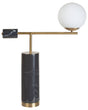 Table Lamp Black and Gold Marble Base Glass Shade Living Room Bedroom Modern Contemporary  Beliani