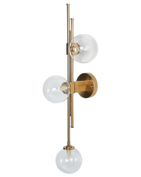 Wall Lamp Gold Iron and Glass 3 Lights Modern Design Ceiling Light Glam Beliani