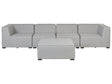 Garden Sofa Set Light Grey Fabric Upholstery 4 Seater with Ottoman Modular Pieces Outdoor Set Beliani