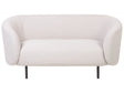 2 Seater Sofa Beige Polyester Fabric Soft Black Legs Retro Glam Art Decor Style Beliani