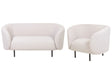 Living Room Set Beige Polyester Fabric Soft Black Legs 2 Seater Sofa Armchair Retro Glam Art Decor Style Beliani