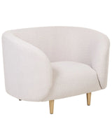 Armchair Beige Polyester Fabric Soft Nubby Gold Legs Retro Glam Art Decor Style Beliani