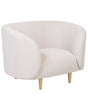 Armchair Beige Polyester Fabric Soft Nubby Gold Legs Retro Glam Art Decor Style Beliani