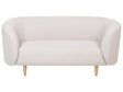 2 Seater Sofa Beige Polyester Fabric Gold Legs Soft Retro Glam Art Decor Style Beliani