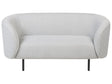 2 Seater Sofa Black and White Polyester Fabric Soft Nubby Black Legs Retro Glam Art Decor Style Beliani