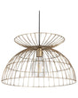 Pendant Lamp Brass Metal Iron Round Shade Openwork Cage Ceiling Light Novelty Modern Beliani