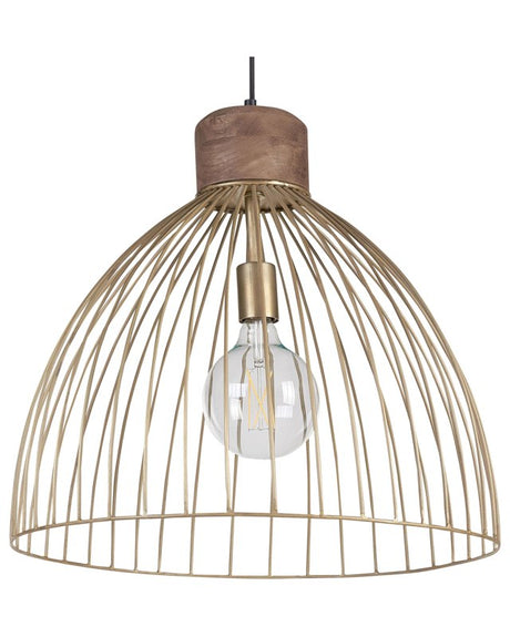 Pendant Lamp Brass Metal Iron Round Shade Openwork Ceiling Light Novelty Modern Beliani