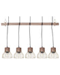 Pendant Lamp 5 Light Mango Wood Brass Metal Iron Shade Openwork Ceiling Light Rustic Modern Beliani