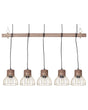 Pendant Lamp 5 Light Mango Wood Brass Metal Iron Shade Openwork Ceiling Light Rustic Modern Beliani