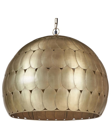 1-Light Pendant Ceiling Lamp Metal Brass Sphere Shade Retro Living Room  Beliani