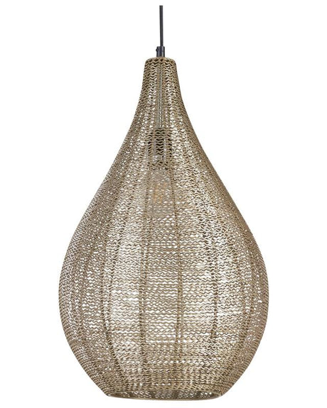 Pendant Lamp Brass Metal Iron Round Shade Openwork Ceiling Light Novelty Modern Beliani