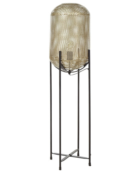 Floor Lamp Black and Brass Iron Metal Contemporary Design Modern Home Decor Lighting Beliani